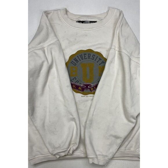 VINTAGE University BUM Equipment 1991 Crewneck Sweatshirt Women Large 90s - Picture 4 of 8